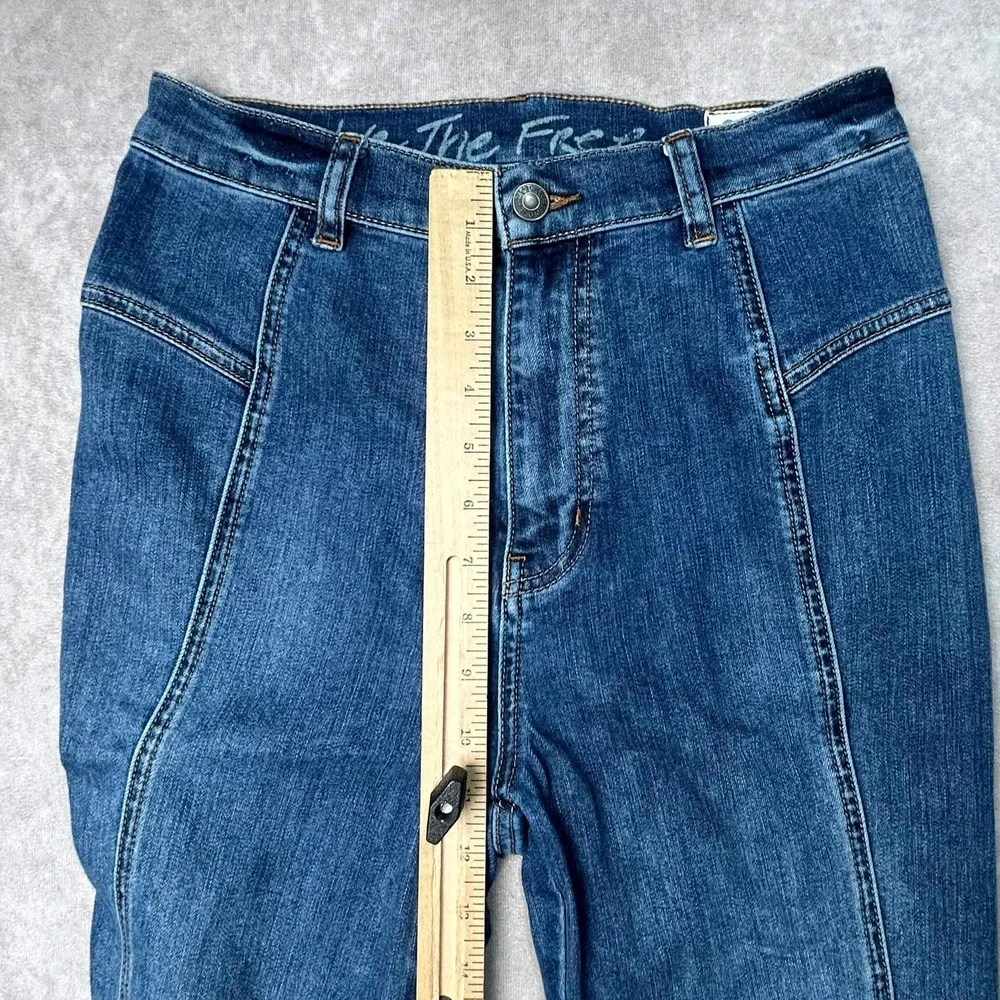 We The Free Free People High Rise Seamed Skinny Jeans Blue 28 OB1047643
